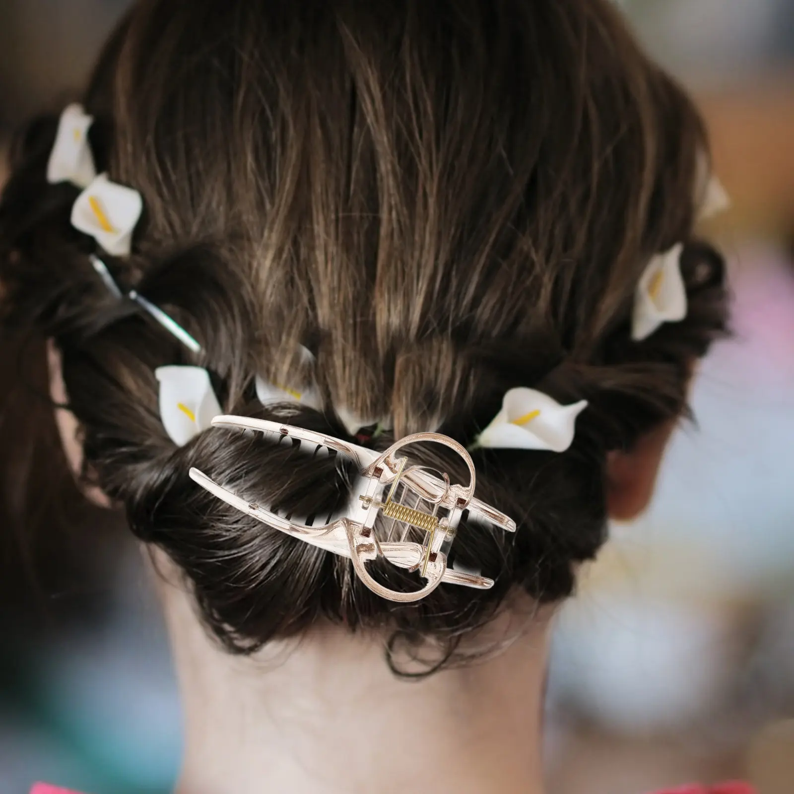 2Pcs Heart Shaped Shark Design Hair Clips Plastic Non-Slip Large Claw Clips for Long Curly Thick Hair Styling Decorative