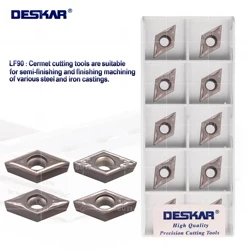 Deskar 100% original dcmt11t304 fg hq mt ps lf90 cermet torno cortador ferramentas ferramenta de torneamento lâmina de corte torno cnc inserções internas