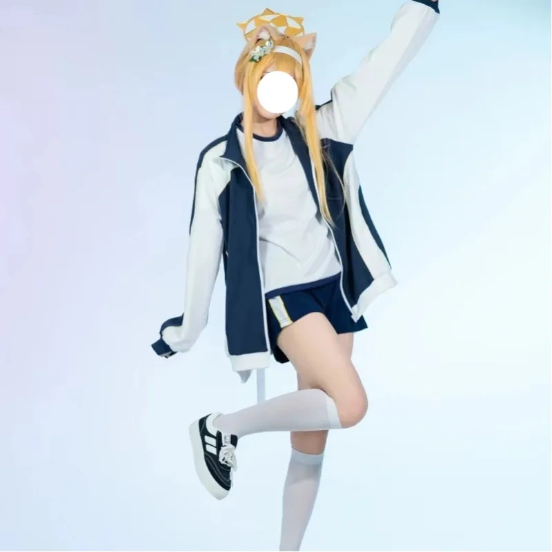 

Game Blue Cosplay Archive Iochi Mari Costume Gymnastic Uniform Sports Wear Top Coat Pants Full Set Training Suit for Women
