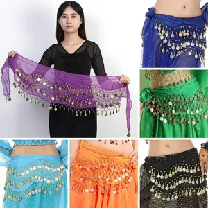 Sexy Dança do Ventre Quadril Cachecol para Mulheres, Envoltório Cinto, Show Feminino, Lantejoulas Borlas Trajes, Tailândia, Índia, Árabe 6 principais vendas cintos de dança do ventre - №6