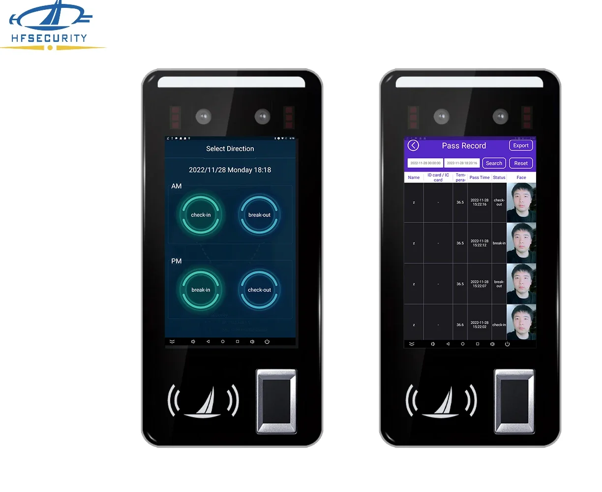HFSecurity FR05 Biometric 5 inch Android 11 Wiegand Interface Face Recognition Access Control on Turnstile
