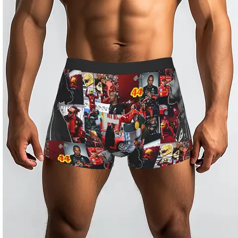 Male Novelty British Racing 44 L-Lewis H-Hamilton Underwear  Boxer Briefs Stretch Shorts Panties Underpants