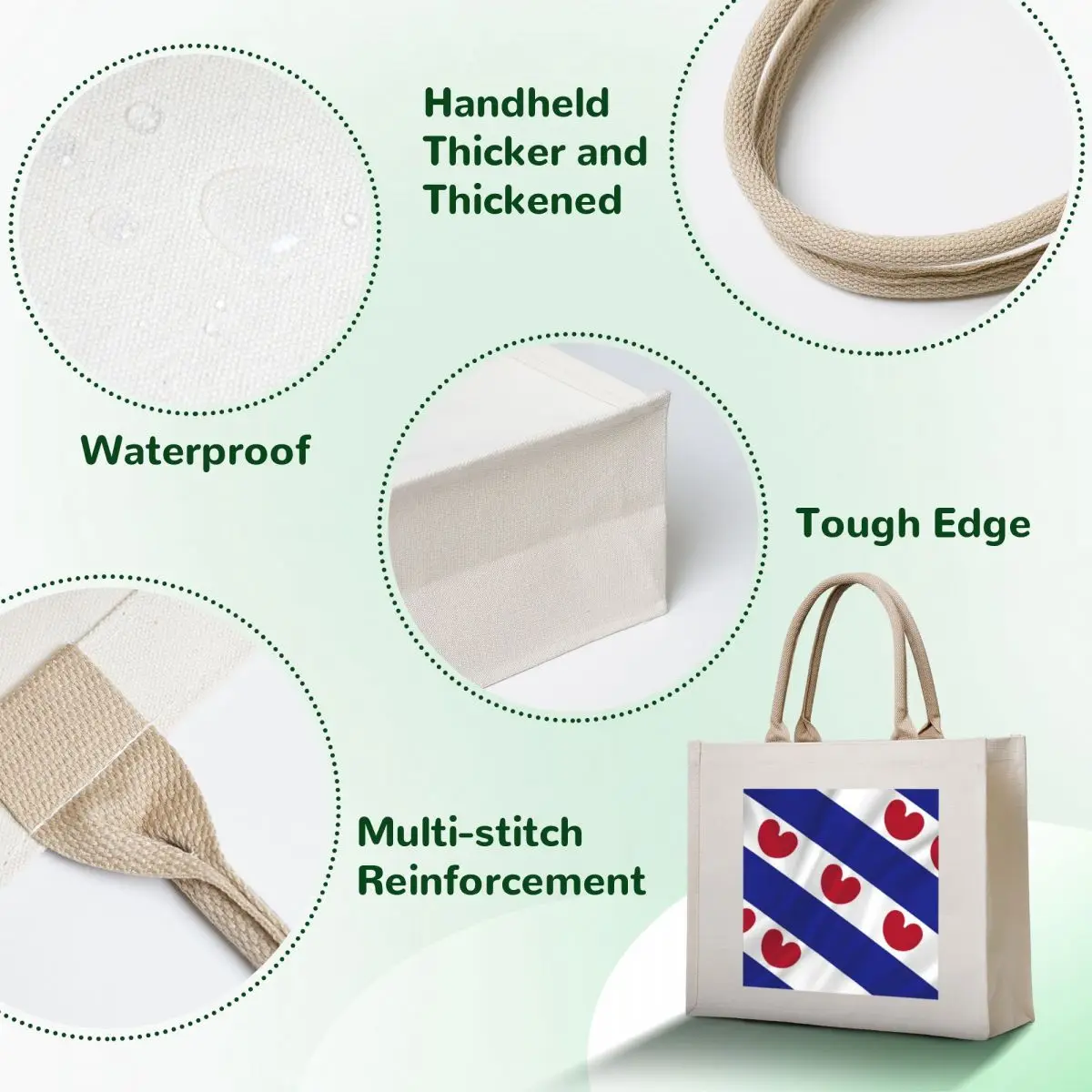 friese vlag - frisian vlag Tote Bag Large bags for women custom fabric bag reusable grocery bags