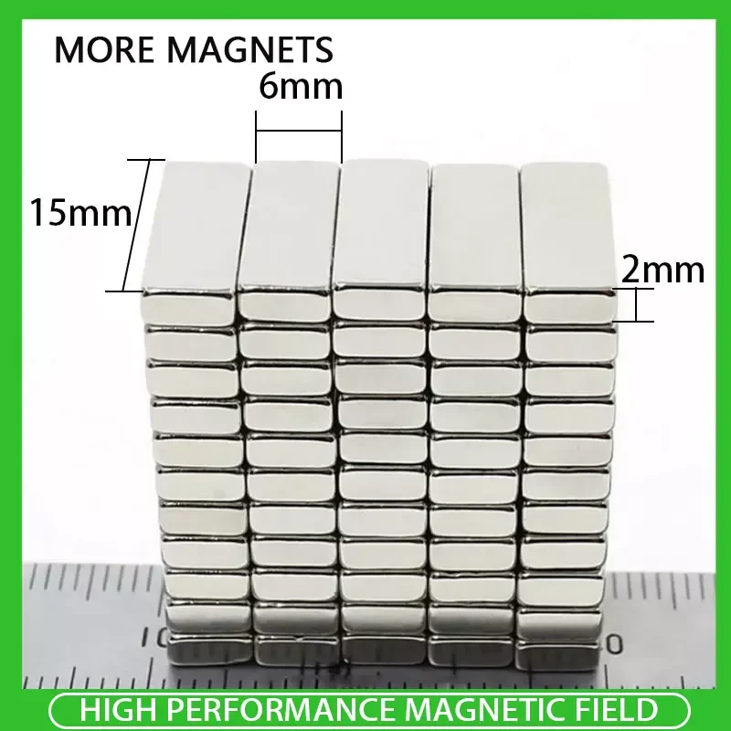 

10~300PCS 15x6x2mm NdFeB Neodymium Magnet Super Powerful Block Permanent Disc Magnetic imanes 15mm x 6mm x 2mm 15*6*2mm