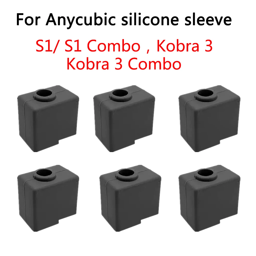 

Slicone Sleeve For Anycubic Kobra S1, Kobra 3, Kobra 3 Combo Silicone Socks Hotend Protector Cover Case 3D Printer Accessories