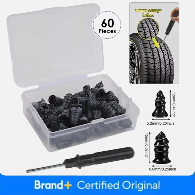 

60 шт. комплект для ремонта шин DIY ремонт плоских шин автомобиля грузовик мотоцикл дома велосипед вилка патч гвозди с коробкой для хранения отверток