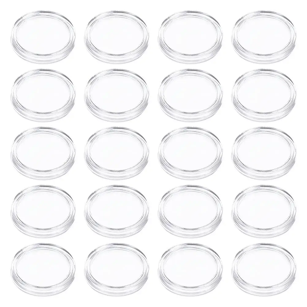 100 Pcs Coin Box Storage Case Coins Holder Capsules with Cover Holders for Collectors Plastic Collection Boxes Mini