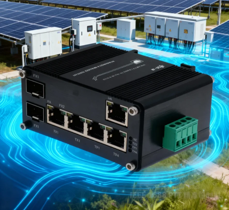 Industrial 5-Port Gigabit PoE+ Powered Switch with 2 SFP 95W Passthrough PoE Extender for IP Camera and Network Monitoring