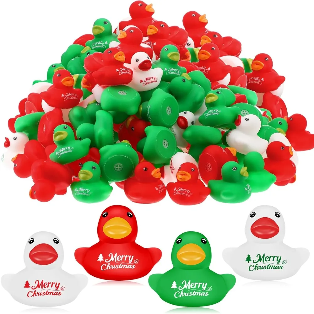 Junkin Mini Christmas Rubber Ducks 1.57 Inch Small Rubber Ducks