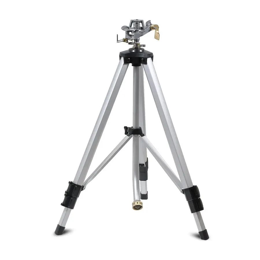 

Impact Sprinkler on Adjustable Tripod Base, 360 Degree Large Area, Heavy Duty Adjustable Pulsator Sprinkler for Lawn, Yard and G