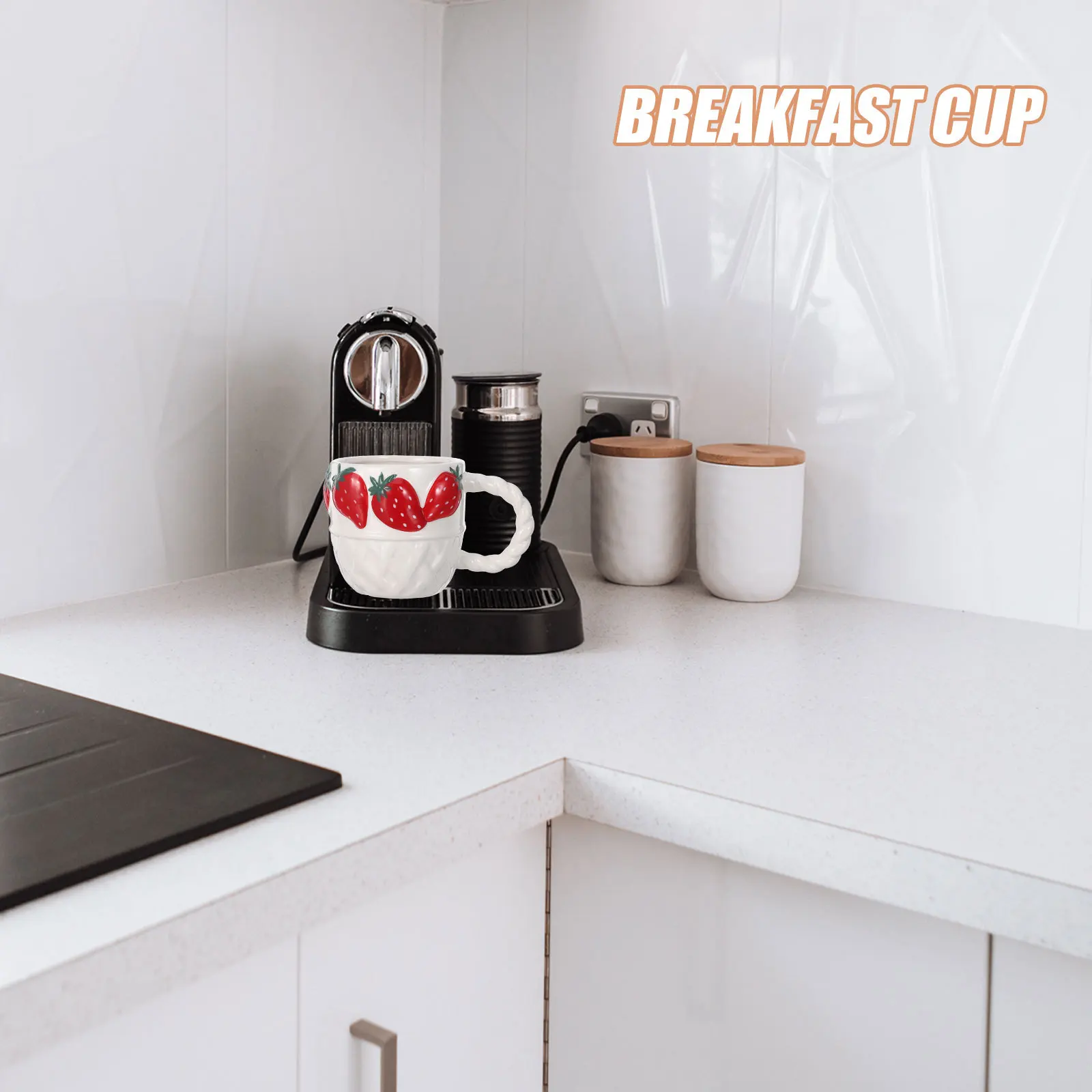

Strawberry Ceramic Mug Irregular Unique Design Coffee Milk Latte Tea Cup Office Home Decoration Artistic Coffee Cup