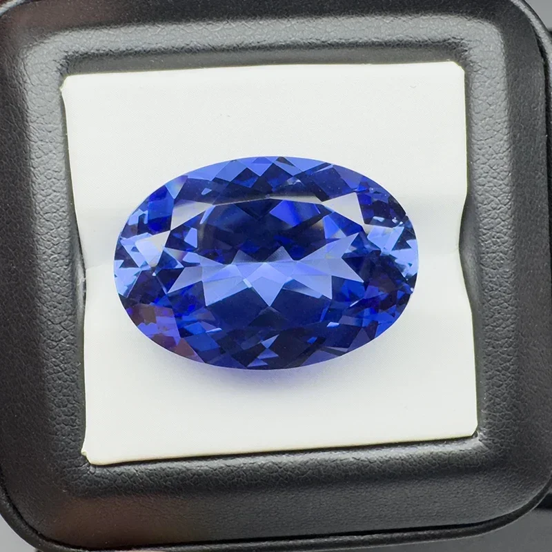 랩 그로운 사파이어 로얄 블루 타원형 컷, AGL 인증, DIY 주얼리 제작용 VVS1 원석, 18x25mm, 40.6ct