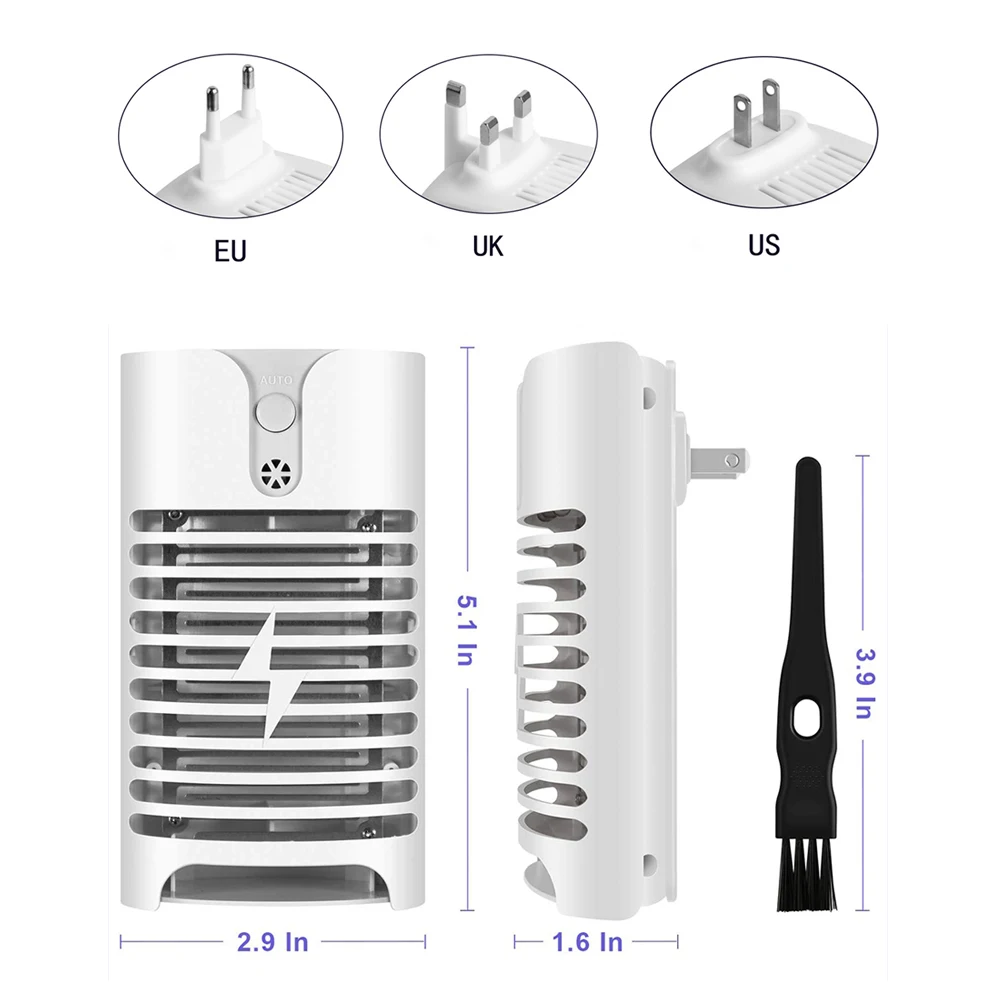 Mini lámpara eléctrica antimosquitos, repelente de plagas, trampa LED, Exterminador de luz UV para insectos, respetuoso con el medio ambiente para el hogar