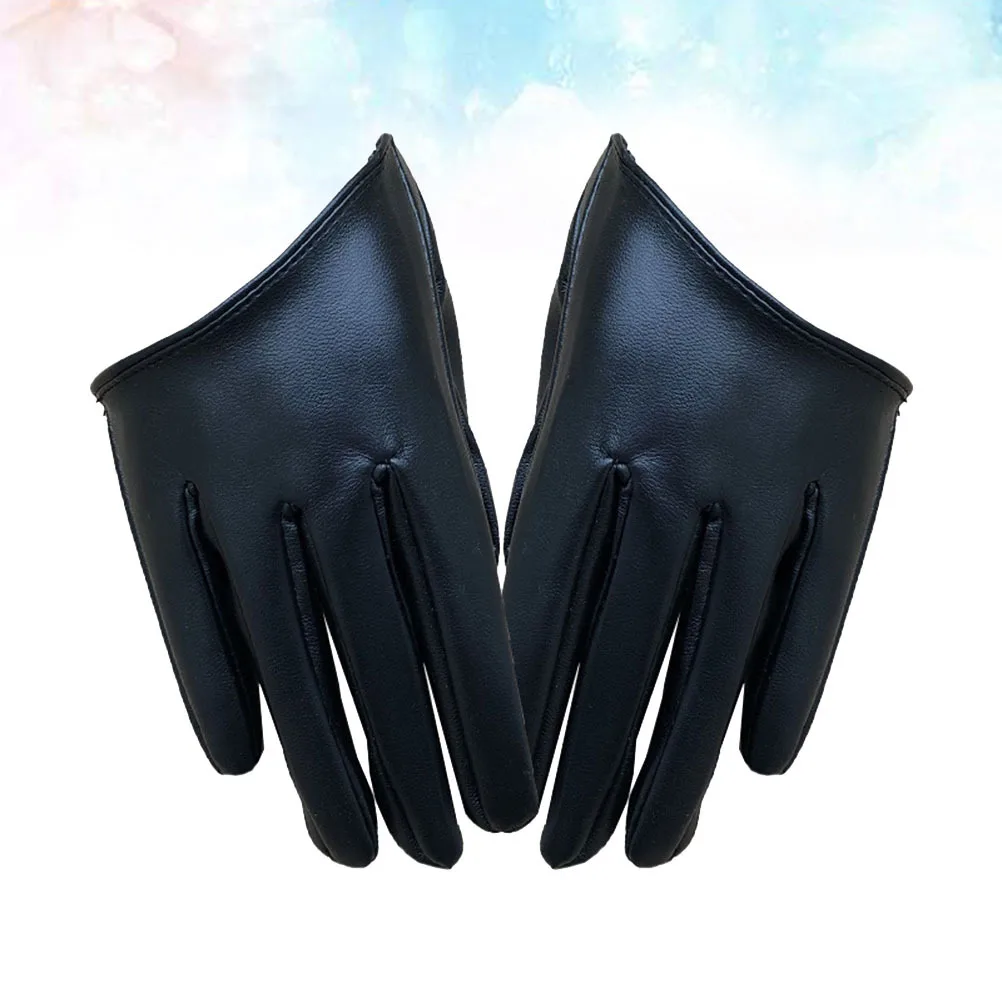 1 par de guantes de boda para mujer, guantes negros de medio palma para banquete, duraderos y cómodos para disfraz de actuación en escenario de baile