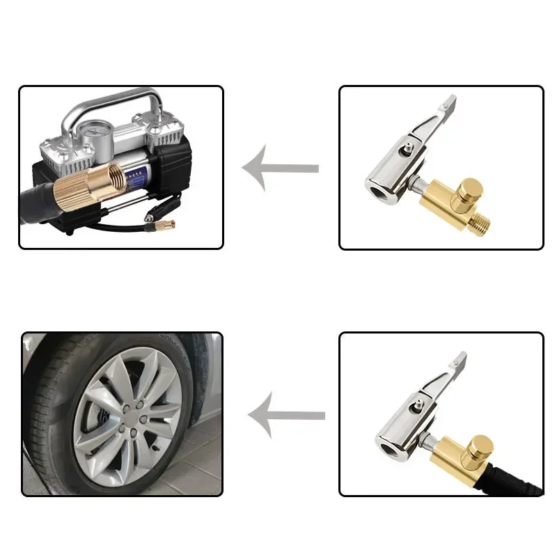 Portable Inflatable Pump Connector Car Tire Air Chuck Compressor Tire Inflator Tire Chuck with Barb Connector for Hose Repair image 4