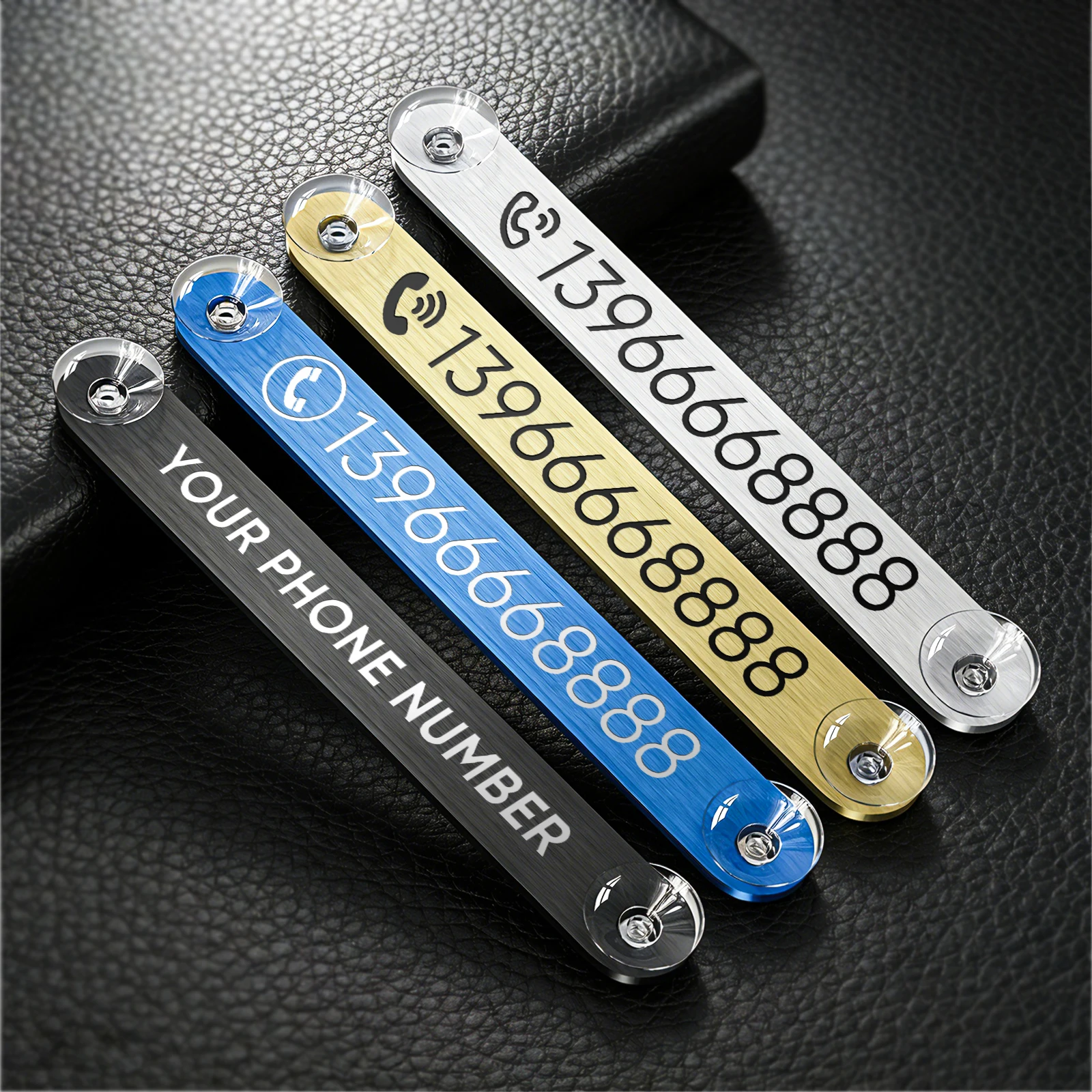 1PCS Free Customized Car Phone Number Card Plate Suckers Temporary Parking Card Telephone Number Front Parking Assist Universal
