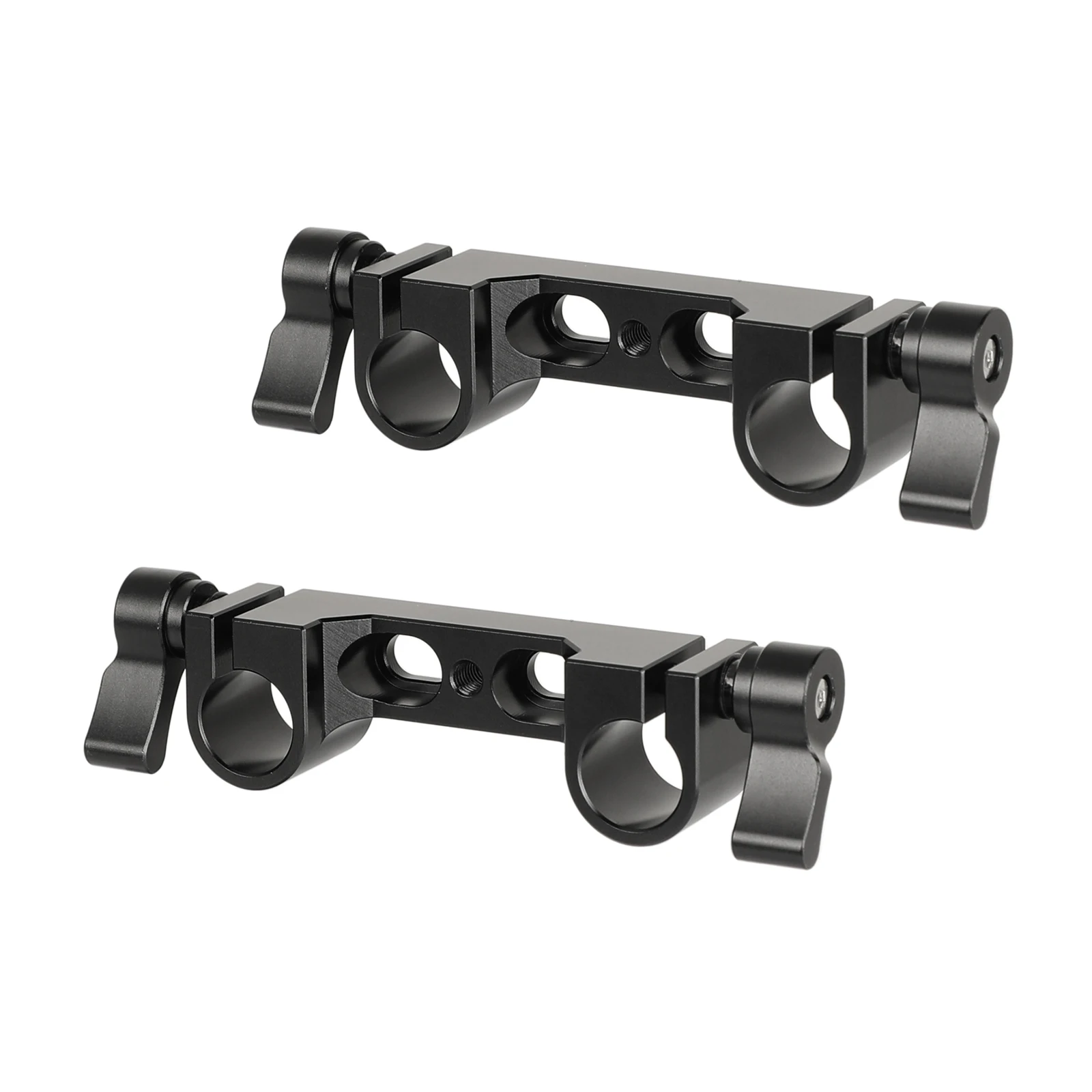 CAMVATE Standard 15mm Dual-port Railblock Clamp With Central Unthreaded Mounting Points For DSLR Camera 15mm Rail Rod Supporting