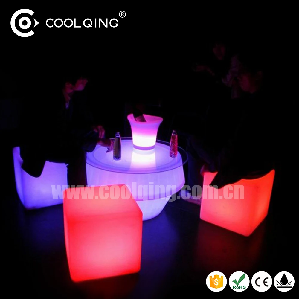 Used Nightclub Furniture /Bar Stools Lighted Pe Led Cube