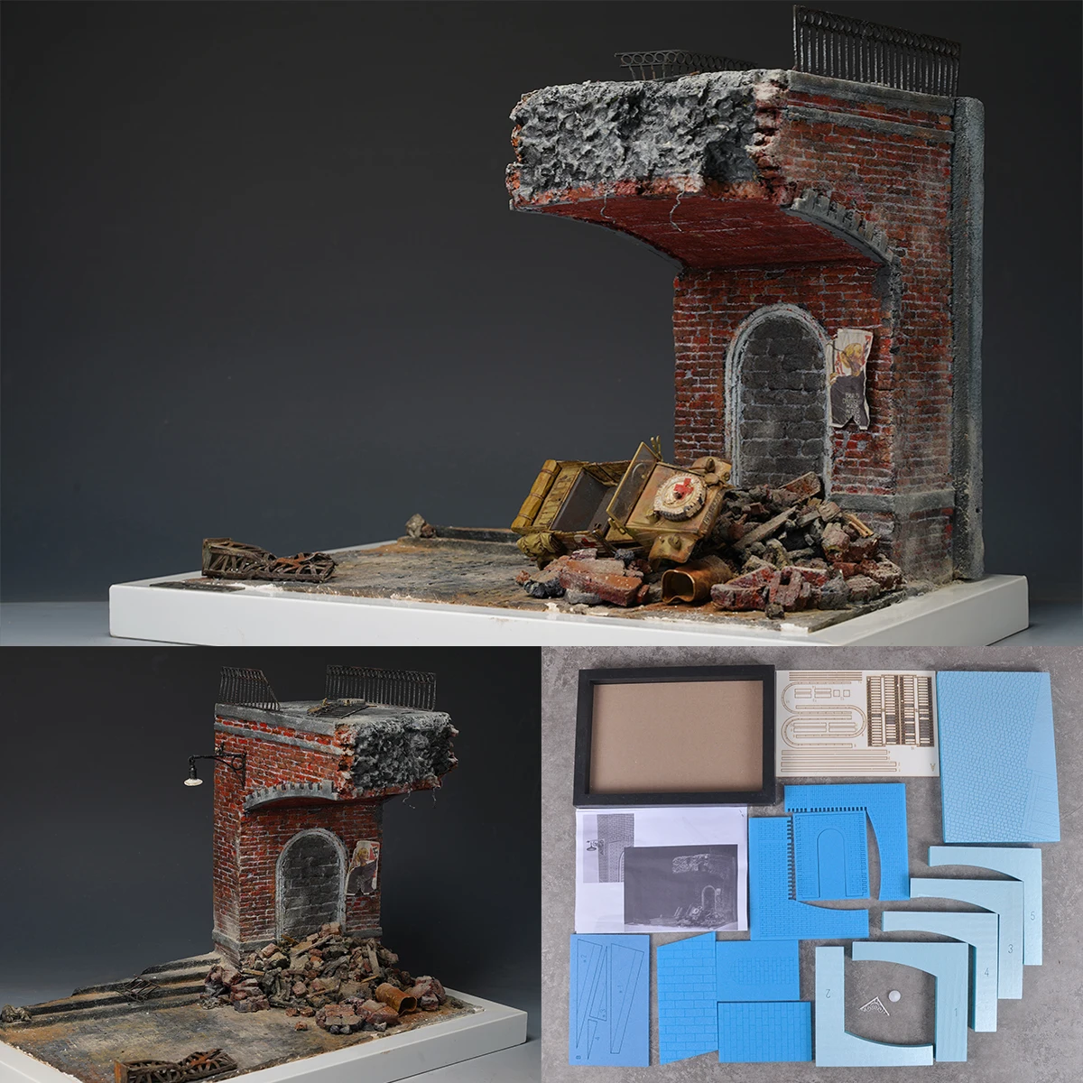 

Assembly Architectural Building model sand table footbridge diorama Scale model kit Wood Display Base display stand 1/35