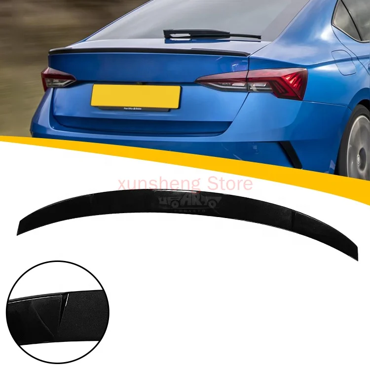 Professional Car Spoilers Factory Produce ABS Plastic Carbon Fiber VRS Style Rear Lip Spoiler For Skoda Octavia 2021