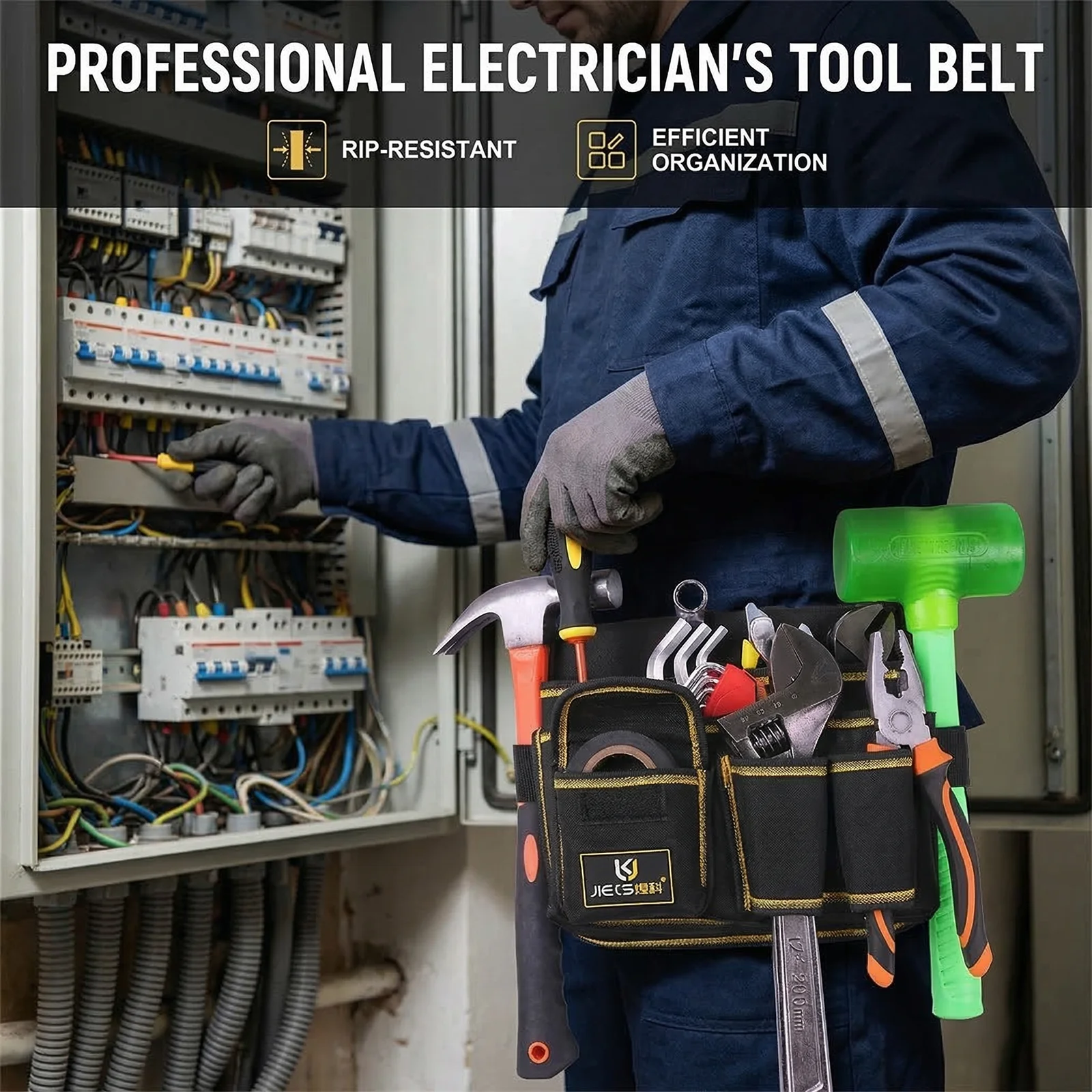 

Прочная сумка-пояс для инструментов электрика из оксфордской ткани, утолщенная, многофункциональная, износостойкая, для плотников и специалистов по ОВКВ