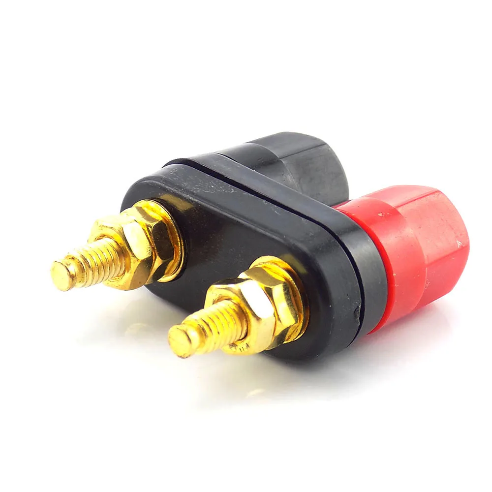 DIY Amplifier Plugs 4mm Banana Connectors Couple Terminals Plug Dual Jack Socket Binding Post Red Black Connector Speaker A