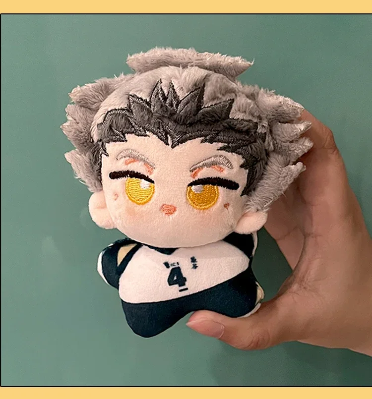 12 سنتيمتر أنيمي Haikyuu! Kotaro Bokuto Akaashi Keiji تأثيري Kawaii وسيم نجم البحر الجسم التطريز المفاتيح التميمة GiftCartoon