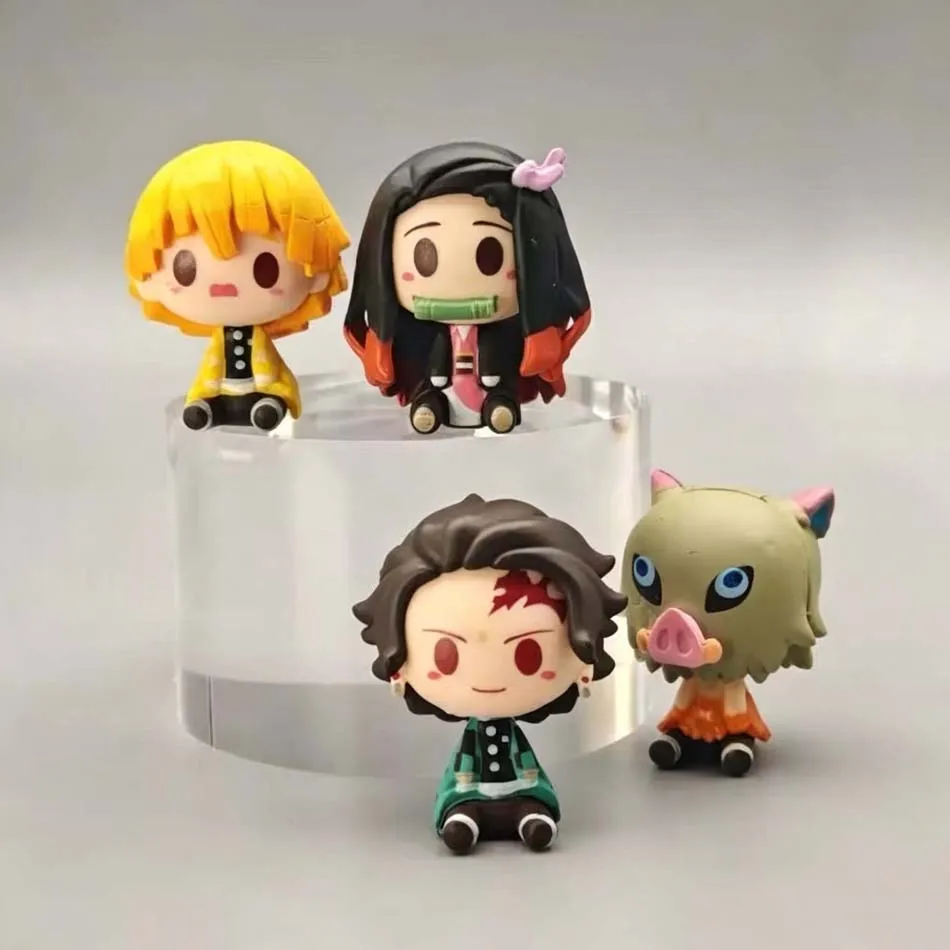 4Pcs/Set Demon Slayer Kamado Tanjirou Nezuko Agatsuma Zenitsu Action Figure Cute Anime Model PVC Statue Collectible Toys Gifts - view 5