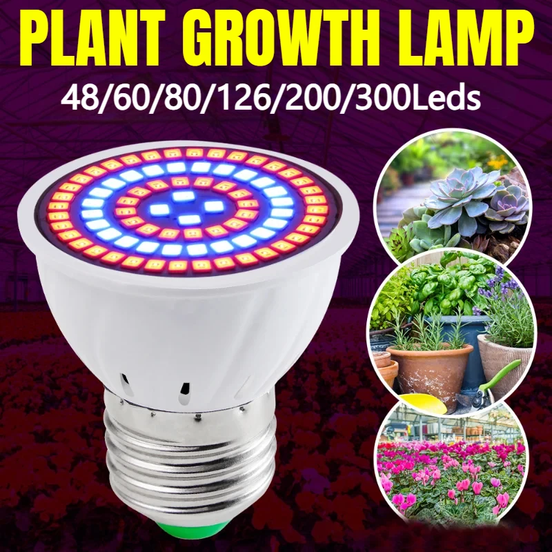 

E27 LED Plant Grow Light Indoor Hydroponics Flower Seedling Vegetables Cultivation Lamp Growth Box Bulb 220V Seedling Grow Light