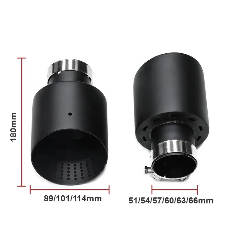 

304 Stainless Steel Single Exhaust Tip for Golf 7 MK7 Muffler Tip for Golf R Exhaust System 60mm 63mm Universal Nozzle