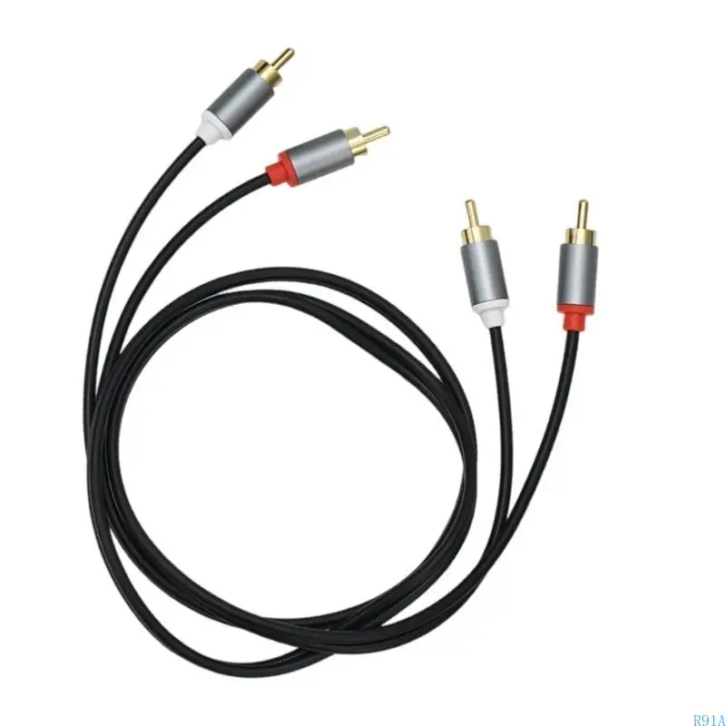 R91A 2RCA a 2RCA Cable Gold Chapado 2RCA Macho a 2RCA Male Stereos Sound Cable para cine en casa juegos HDTV