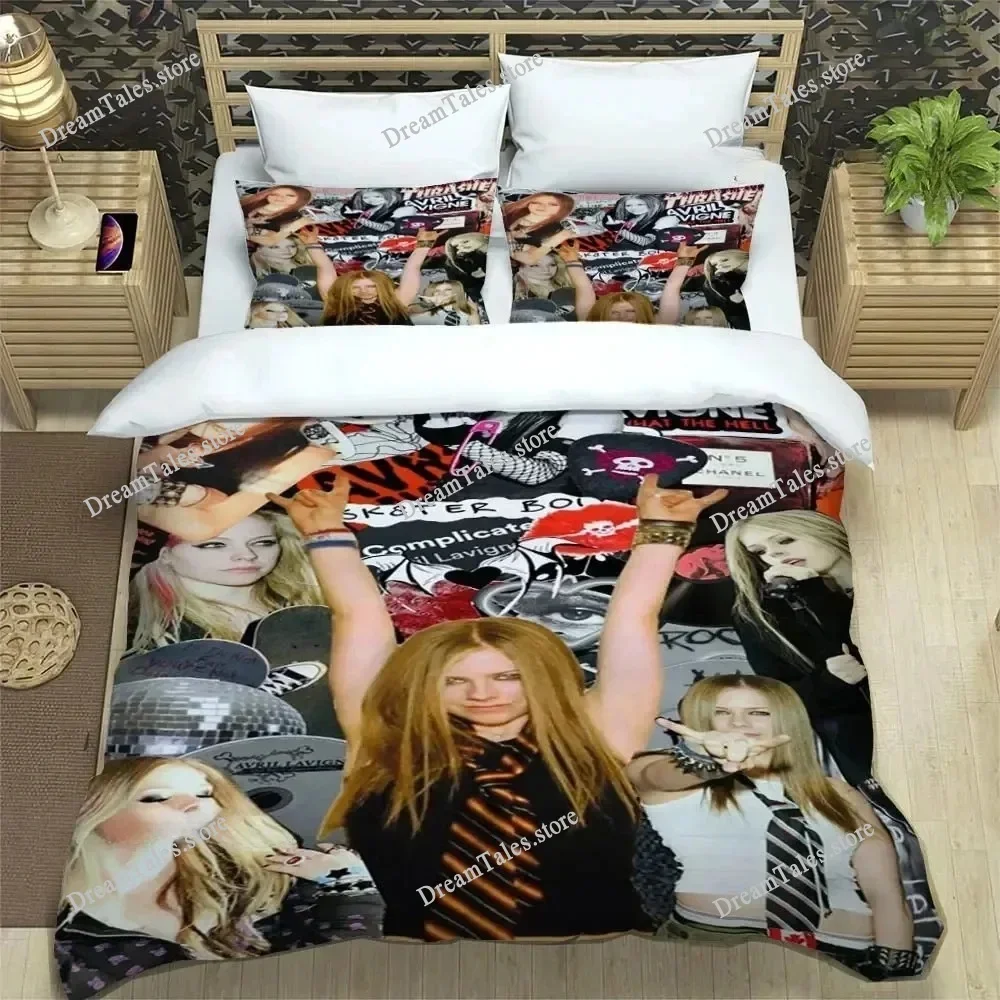 

Avril Lavigne Duvet Cover Pillowcase Bedding Set Adult Boys Girls Bedroom Decoration Children Gift Single Double Large Size741