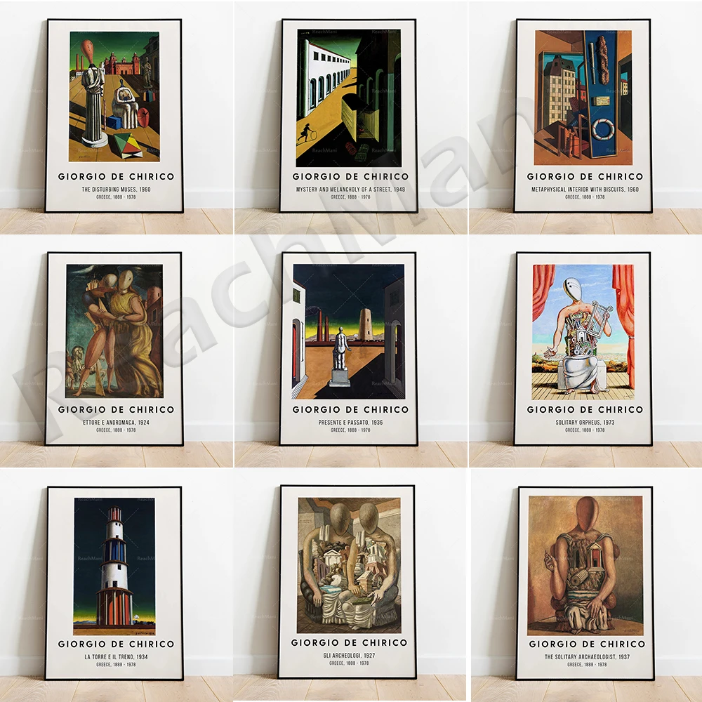 

Giorgio de Chirico Artwork Abstract Oil Painting on Canvas Posters and Prints Classical Wall Art Picture for Living Room Decor