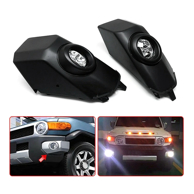 For Toyota FJ Cruiser 2007-2017 Car Front Bumper LED Fog Light Lamp DRL Daytime Running Light Spare Parts