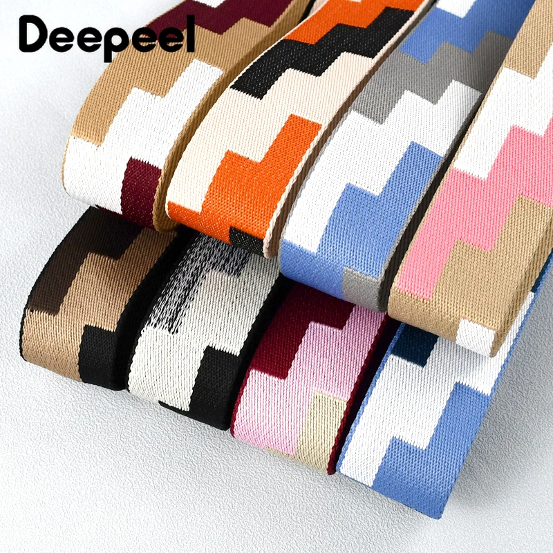 2Meters Deepeel 38mm Jacquard Webbing Nylon Ribbon Bag Strap Lanyard Belt Clothes Backpack Bias Tape DIY Sewing Accessories