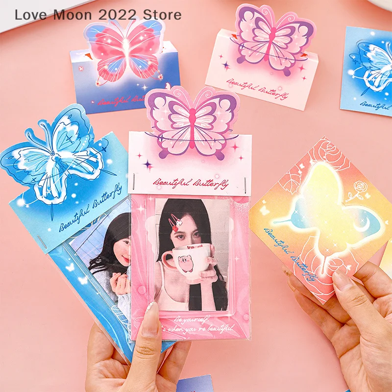 10PCS Kawaii Butterfly Card Head Back Card Back Paper Cute Cut Sticky Notes Self Printed DIY Card Packaging Material Paper