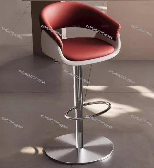 

Customizable Stainless Steel Bar Chair Light Luxury Simple Household Backrest High Foot