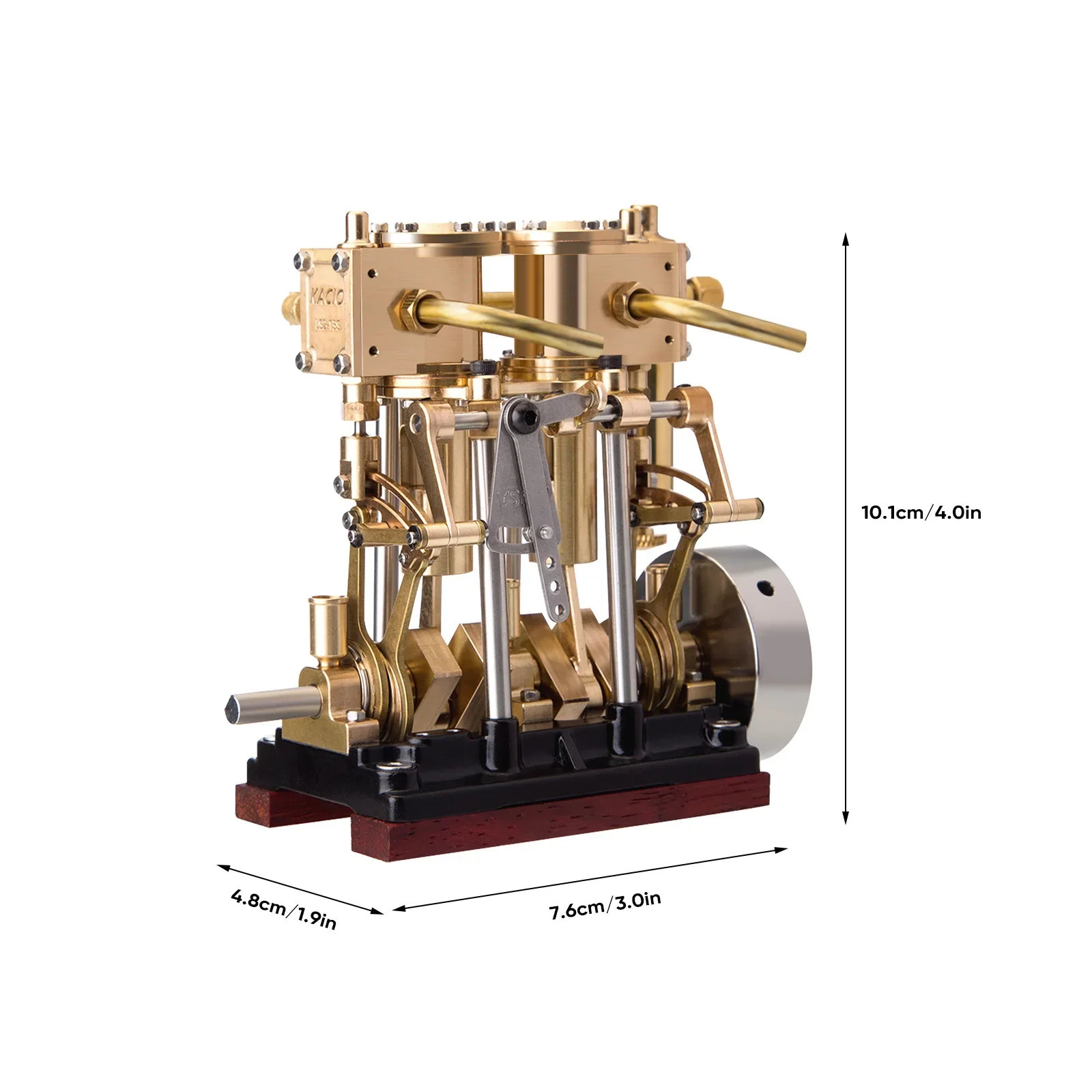 KACIO LS2-13S Vertical Two-Cylinder Reciprocating Steam Engine Model With Oil Cup Forward Reverse For 80-120CM Steam Model Ship