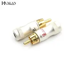 4pcs DIY gold snake RCA Plug HIFI Goldplated Audio Cable RCA Male Audio Video Connector Gold Adapter For Cable