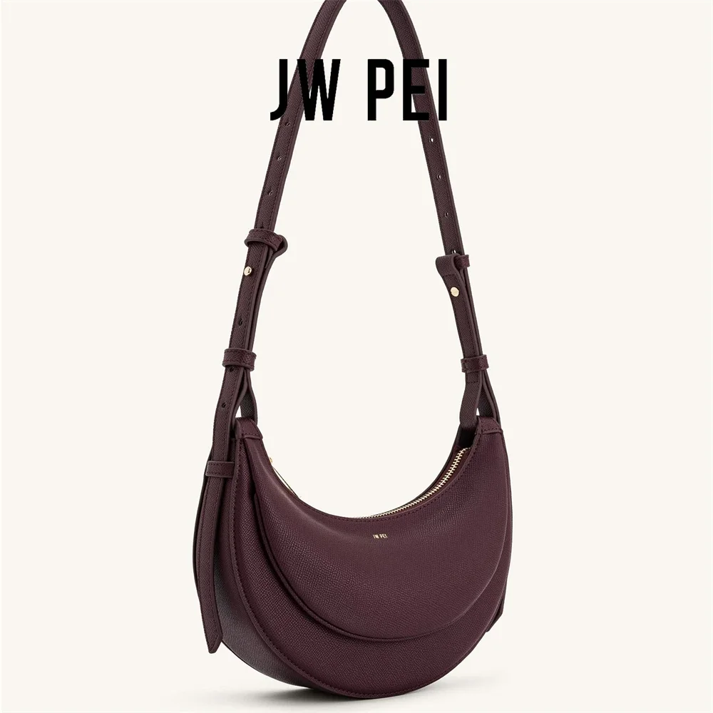 

JW PEI Women's Half Moon Crossbody Bag 2025 Stylish Vegan Leather Shoulder Bag Trendy Underarm Purse for Women Minimalist Design