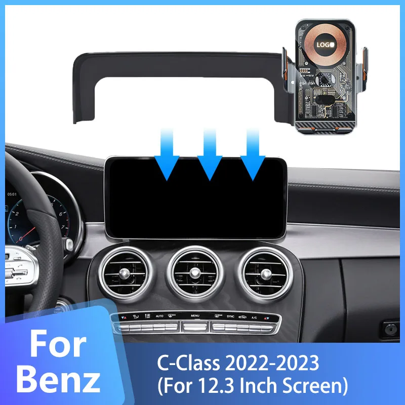 

Dedicated For Mercedes-Benz C-Class 2022 2023 Central Control Screen 12.3 Inch Fixed Mobile Phone Base Car Phone Holder Bracket