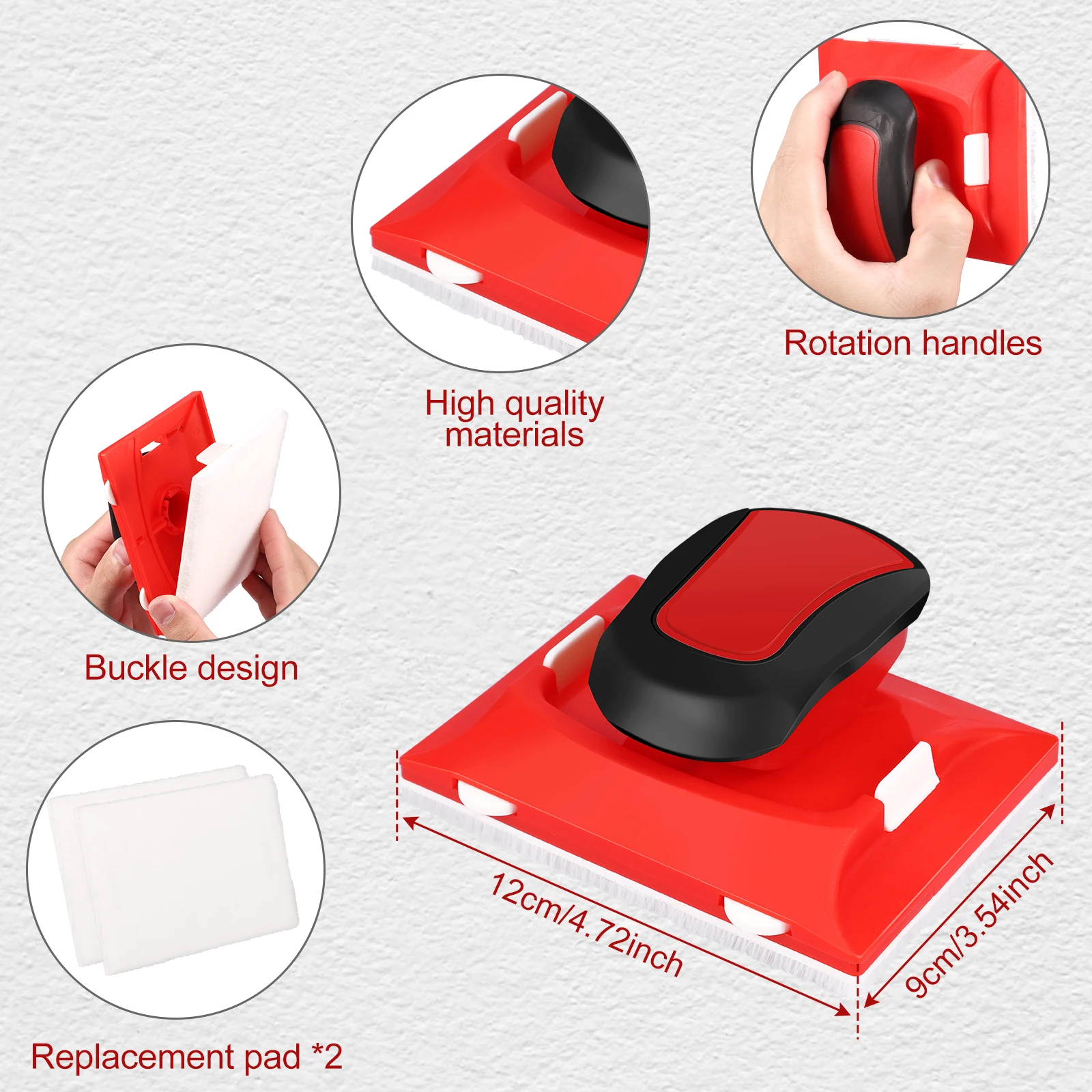 Триммер для краски с 2 сменными накладками для обрезки стен. Уголок для краски и кромка с вращающейся ручкой. Обрезка стен.