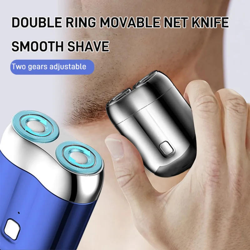 Household Storage Box Portable Electric Shaver Dual Head Shaver Men USB Rechargeable Full Body Washa