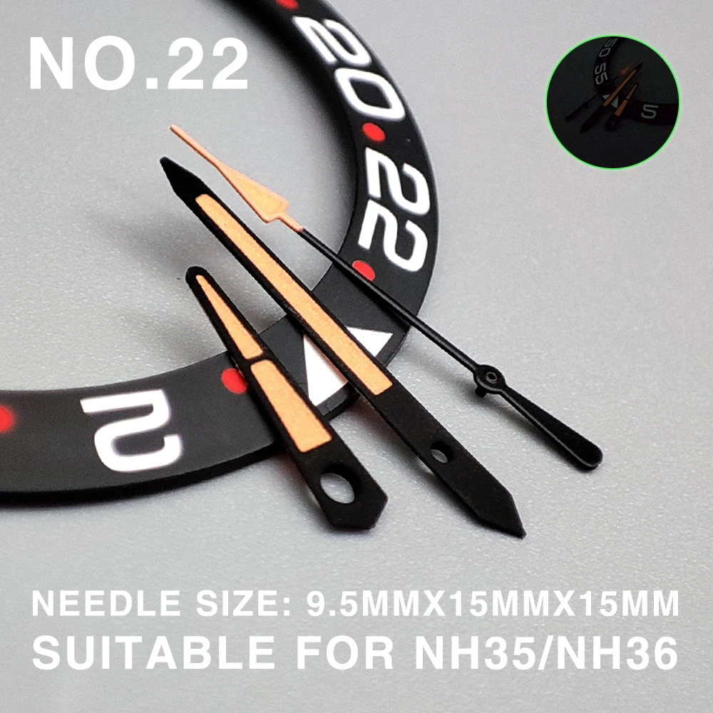 NH35 Watch Hands Green Luminous Watch Needle Modified Watch Accessories for SKX007 NH35/NH36/4R Movement