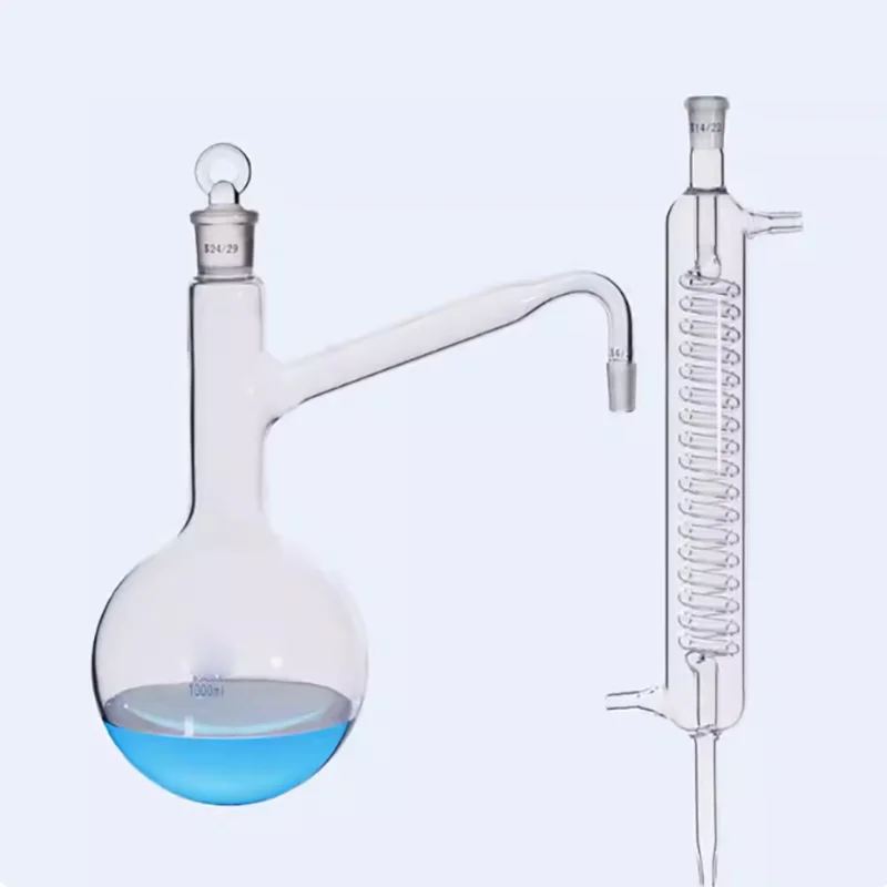 

Full glass distiller 250/500/1000/2000ml standard distillation flask serpentine condensation tube distillation device