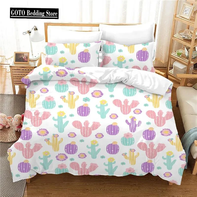 

Single Size 140x210cm Duvet Cover Set Tropical Rainforest Plants/Flamingo Banana Leaf /cactus 135x200 pink Bedding Set Kid Queen