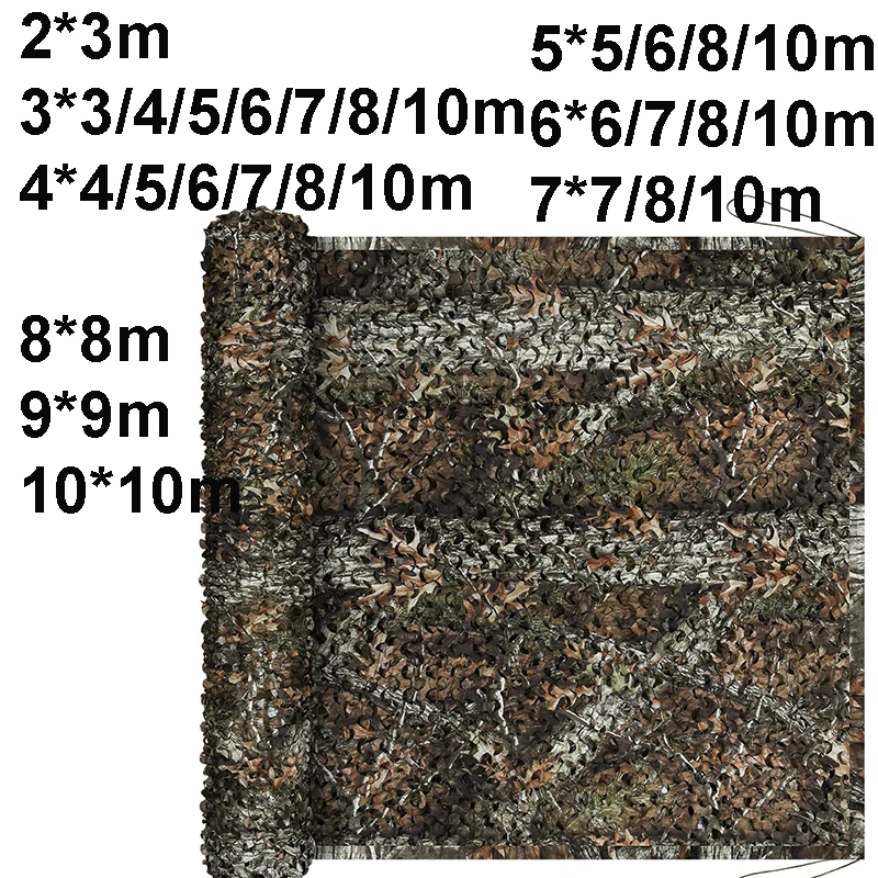 Large Sunshade Sail Anti-UV Sun Shelter 4mx4 5x5 6x6 7x7 8x8 10x10 Outdoor Yard Garden Balcony Hunting Camping Camouflage Net