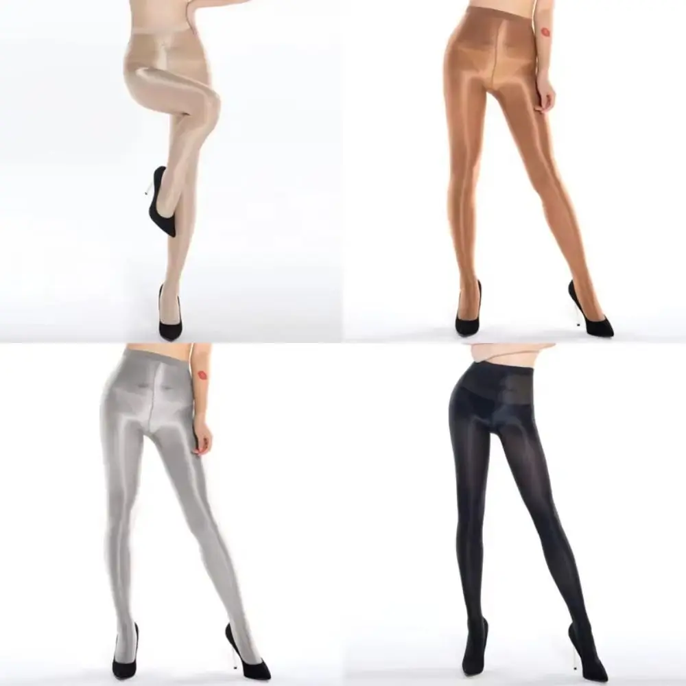 Smooth 70D Shaping Tights Tummy Control High Waisted Oil Satin Tights High Elastic Comfortable To Wear Shiny Pantyhose Partywear