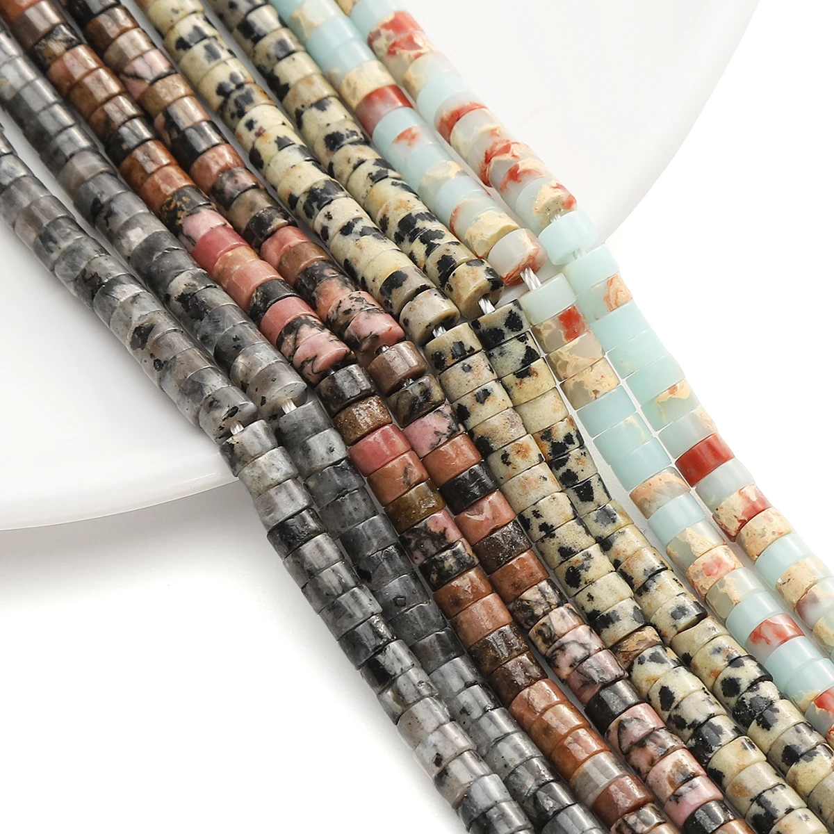 

4x2mm 20pcs Natural Tube Stone Beads Spacer Gemstone Beads for Jewelry Making DIY Bracelet Earrings Necklaces Accessories