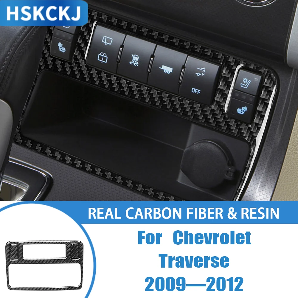 

Car Interior Accessories Console Seat Heating Button Panel Carbon Fiber Trim Sticker For Chevrolet Traverse 2009—2012
